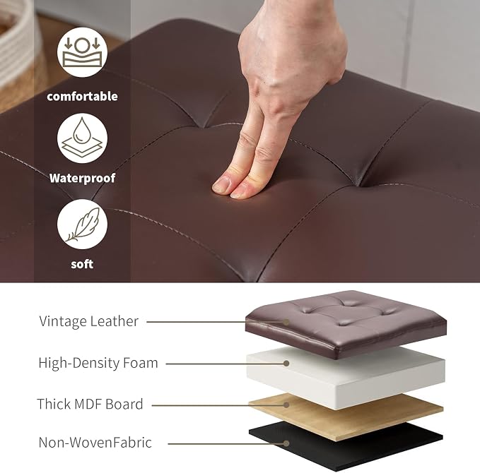 Style2 Faux Leather Brown