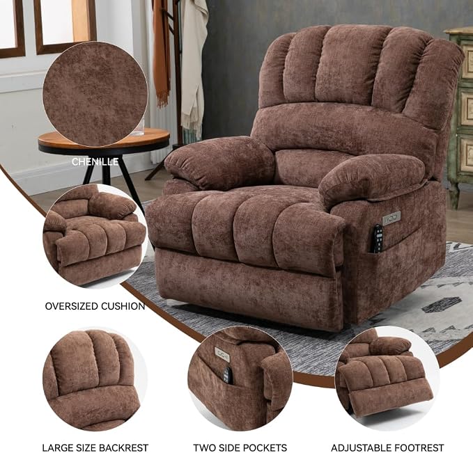 Brown + Chenille + Fiber Foam and Polyester Fiber Pad