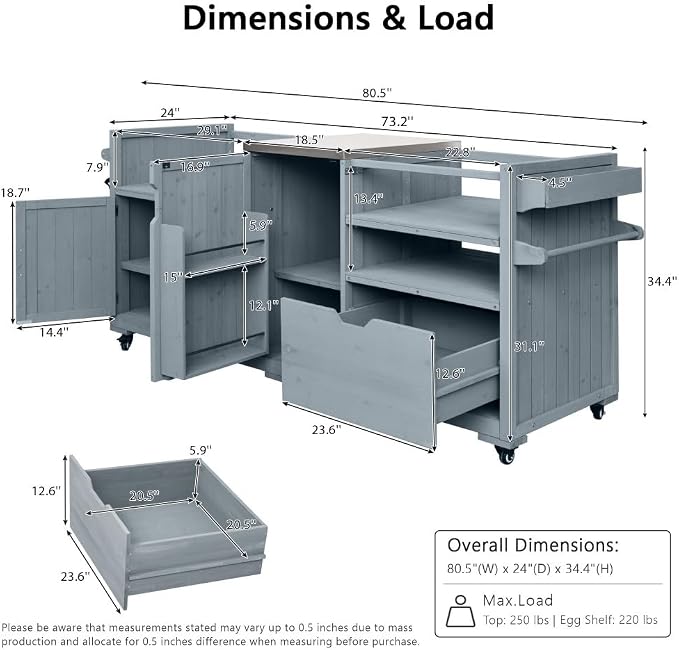 Grey+blue + Solid Fir Wood + Stainless Steel Table