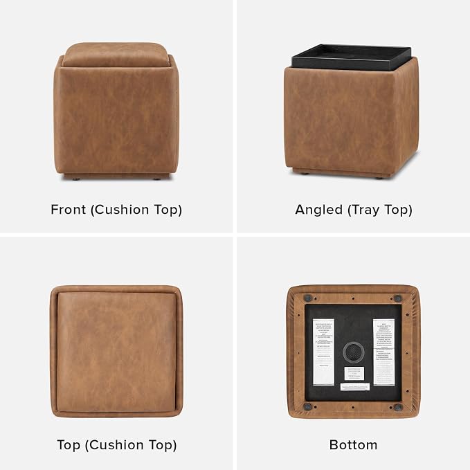 Brown Pu Leather, Cube