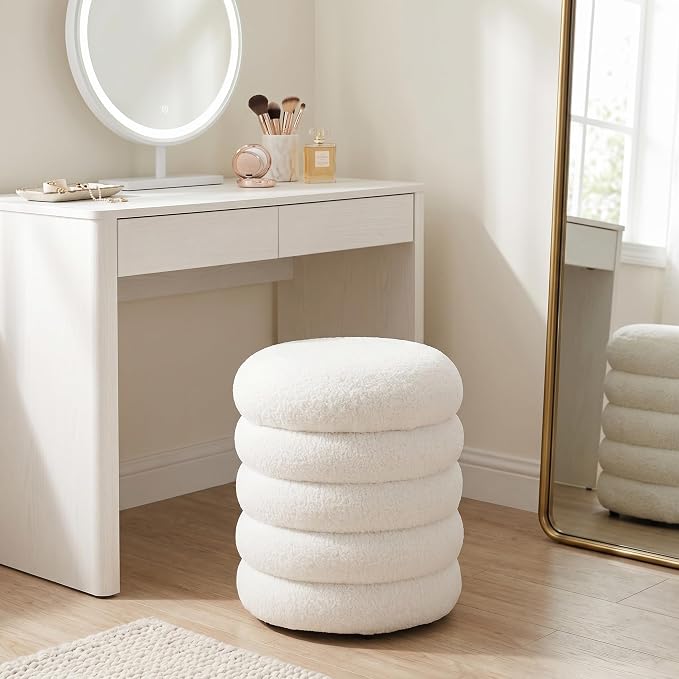 Round, Sherpa- White