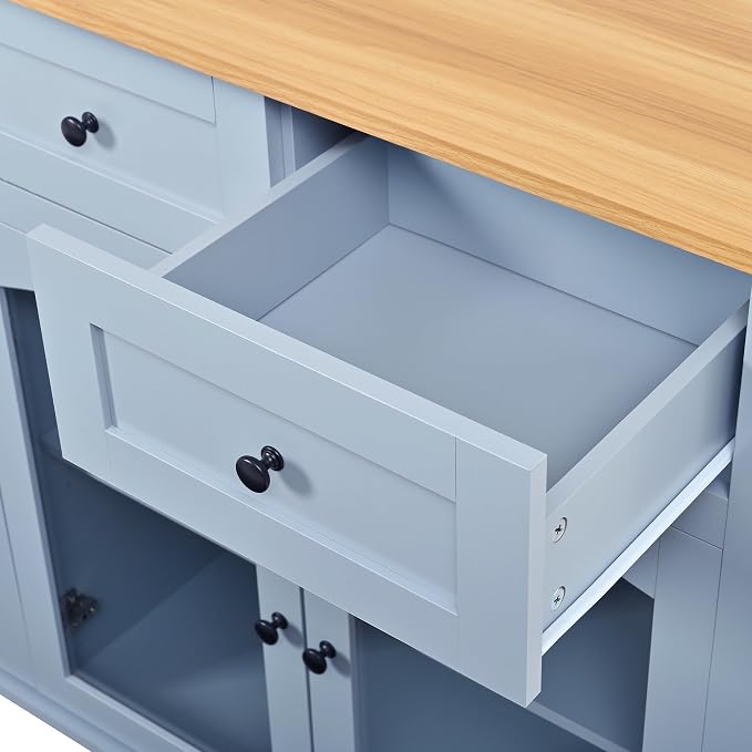 Blue Gray+walnut