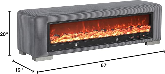 Black With Fire Log Décor