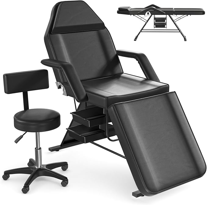 Black Tattoo Basics Chair&stool With Backrest