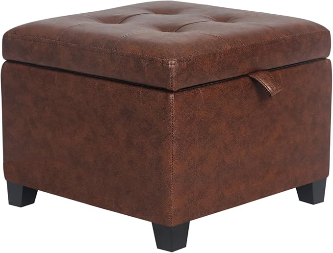 Leather Reddish Brown With Wood Legs