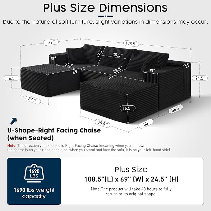 Black(plush Corduroy Fabric)