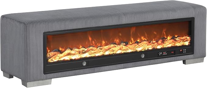 Black With Fire Log Décor