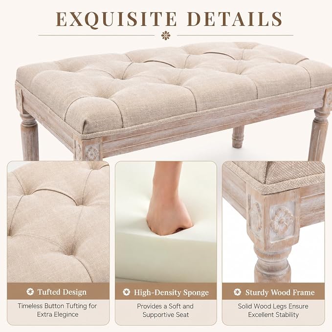 C- Entryway Bench; Beige
