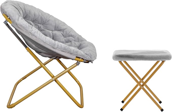 Gray Fabric/Soft Gold Frame
