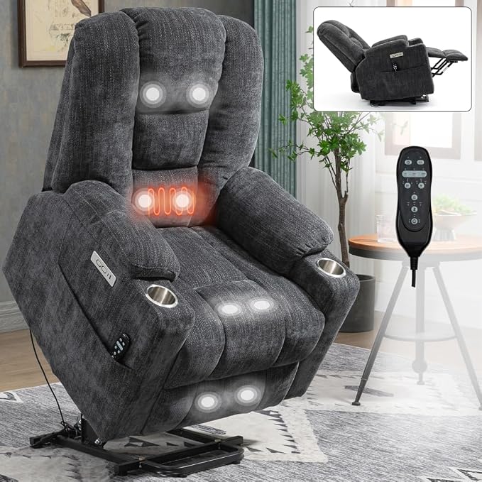 Grey + Chenille + Fiber Foam and Polyester Fiber Pad