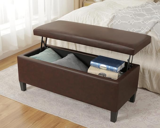 Brown Leather Lift Top