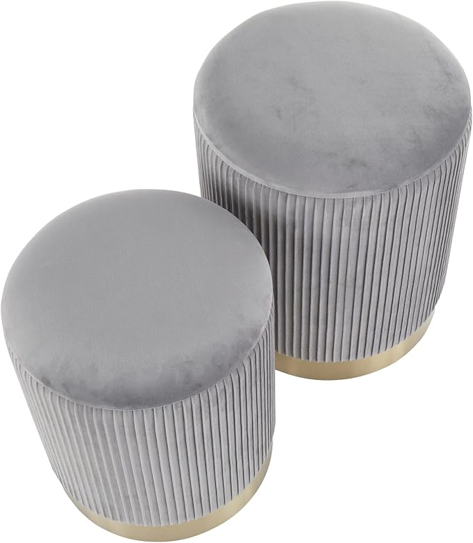 Pleated Grey Velvet