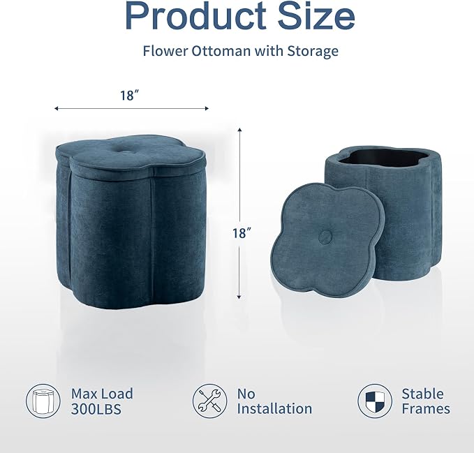 Flower-navy Blue