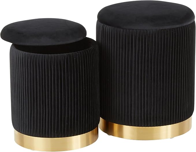 Pleated Black Velvet