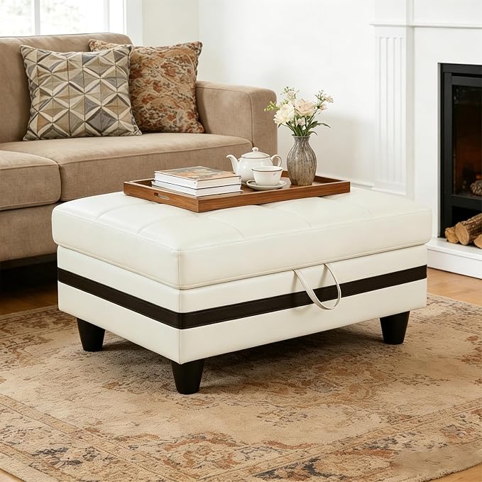 Cream Stripe Leather