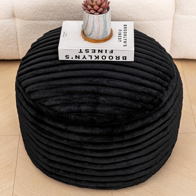 Black Pouf With Filler