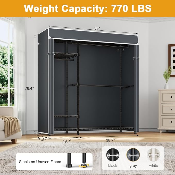 Black Rack With Gray Cover