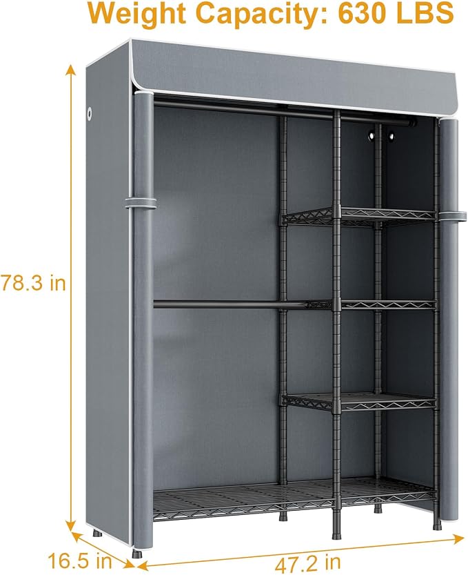 Black Closet with Gray Cover