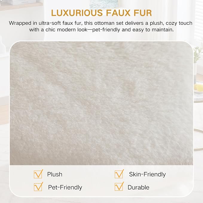 2-piece Faux Fur White