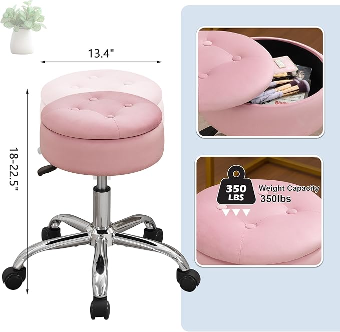 Light Pink With Storage and Wheels