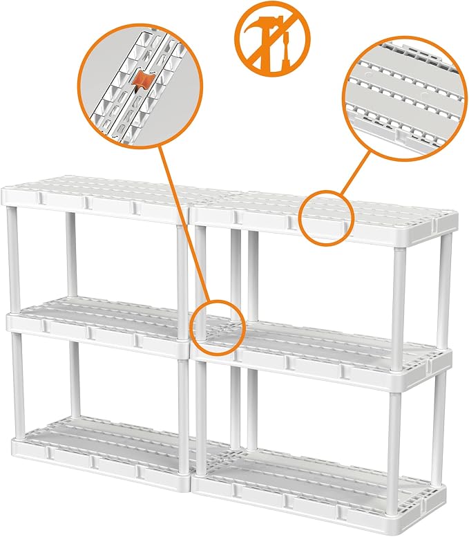 3 Shelf - White
