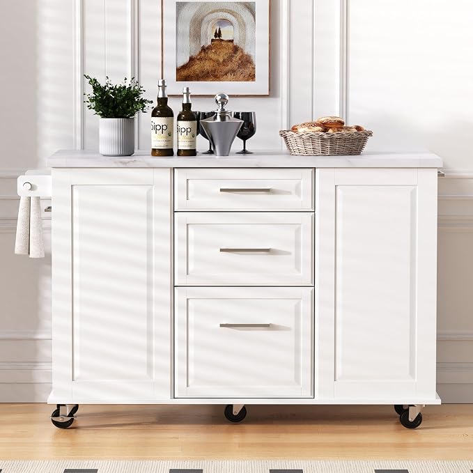 White + Mdf + Faux Marble Textured Table(2 Pcakges)