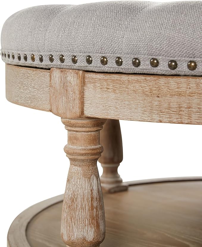 Round Fabric Grey