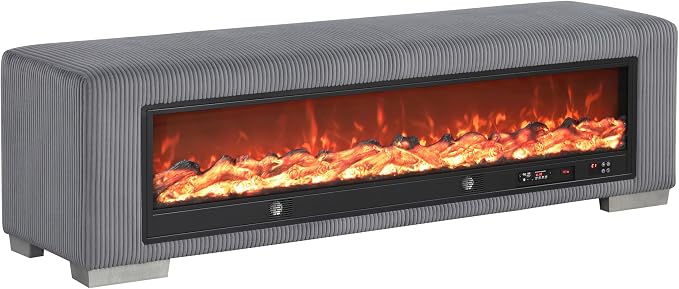 Black With Fire Log Décor