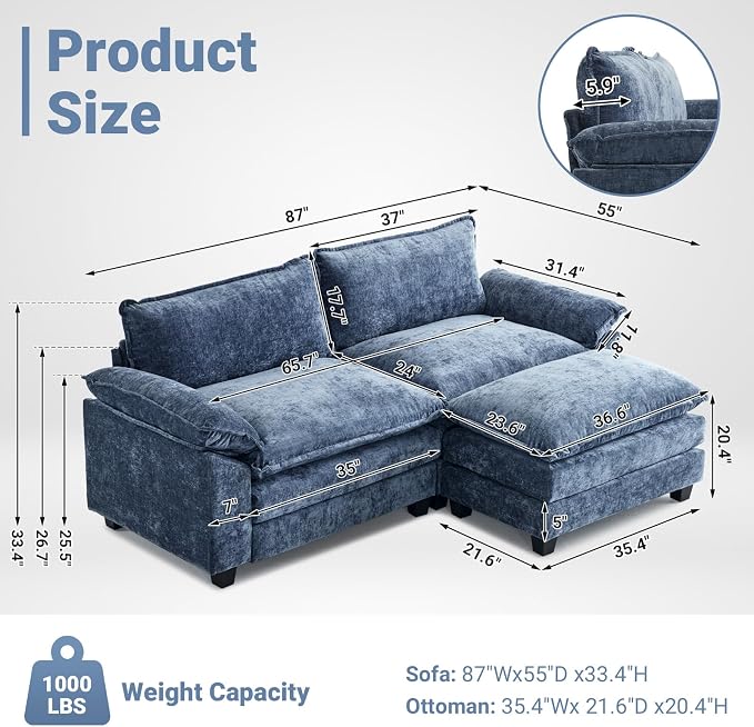 Chenille Navy Blue