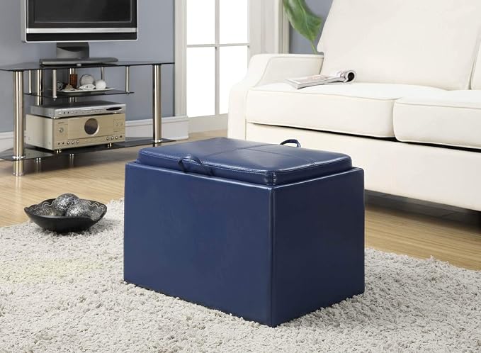 Blue Faux Leather