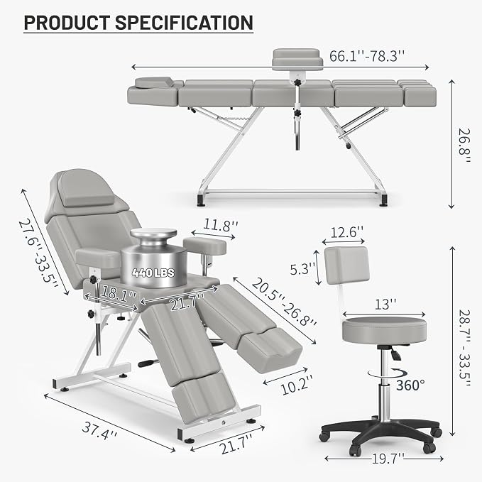 Grey Tattoo Chair 68