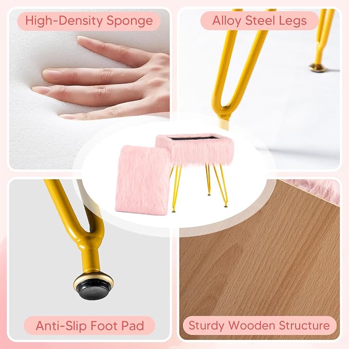 Rectangular-pink/Golden