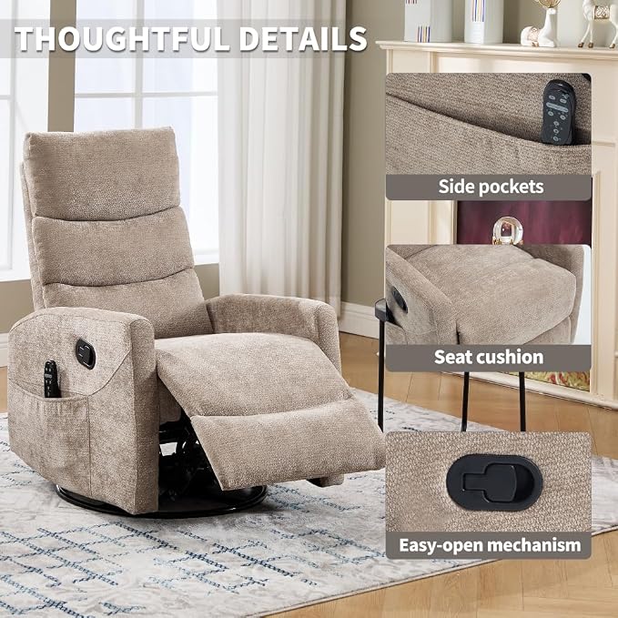 Khaki + Metal & Wood + Fiber Foam and Polyester Fiber Pad