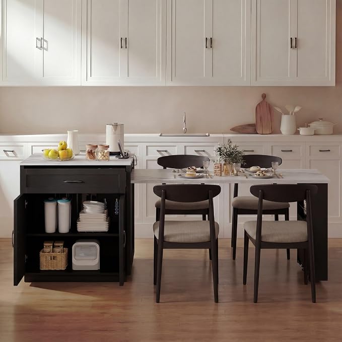 Black Faux Marble Extendable