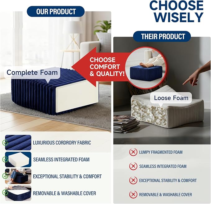 Striped Square Navy Blue