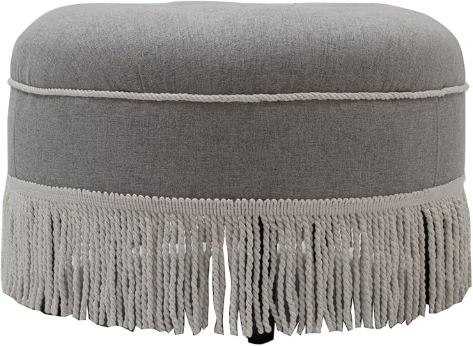 Light Gray Polyester With Ivory Trim