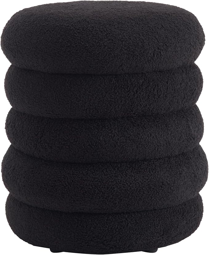 Round, Sherpa- Black