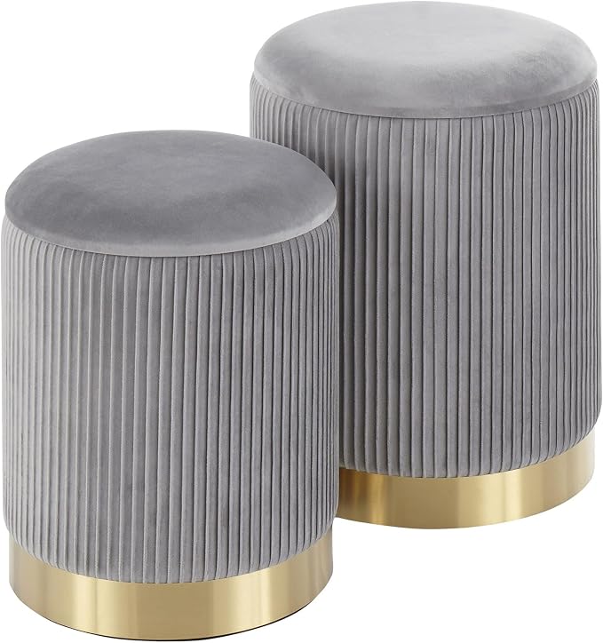 Pleated Grey Velvet