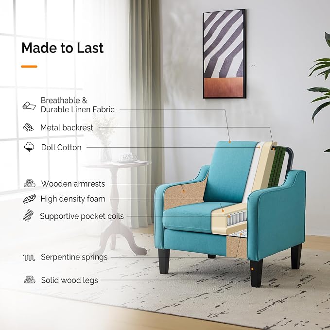 Teal Blue Linen