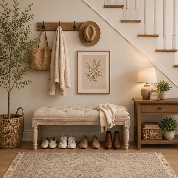 C- Entryway Bench; Beige