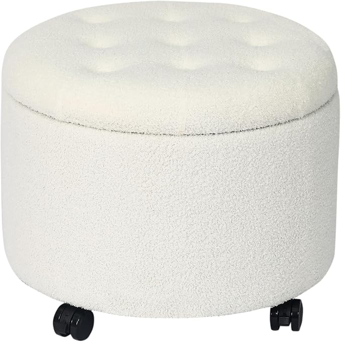 White Teddy With Wheels
