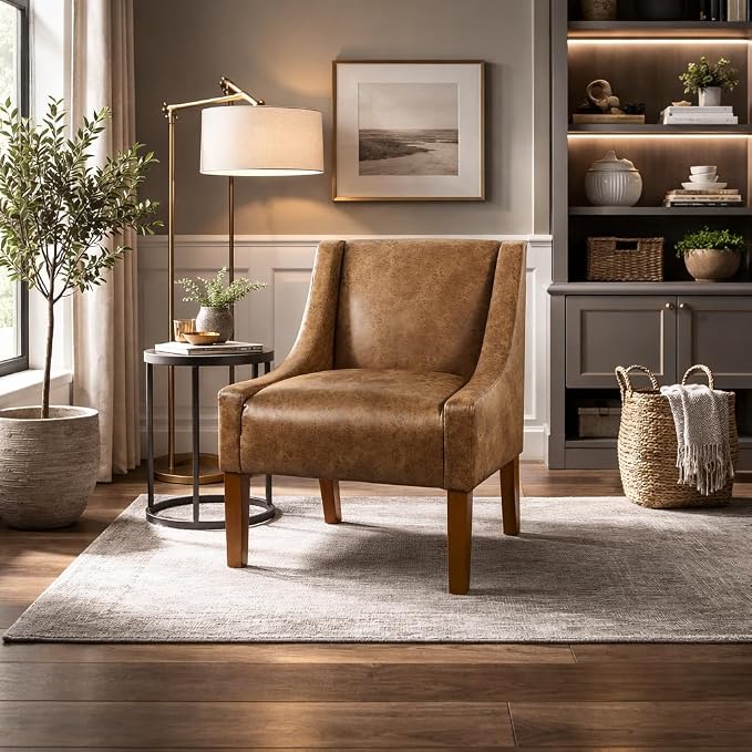 Distressed Brown Faux Leather