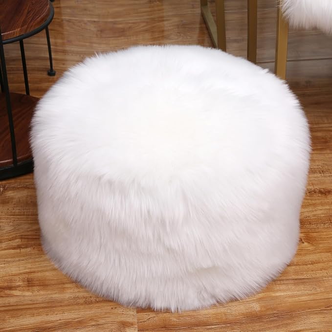 White Pouf Cover No Filler