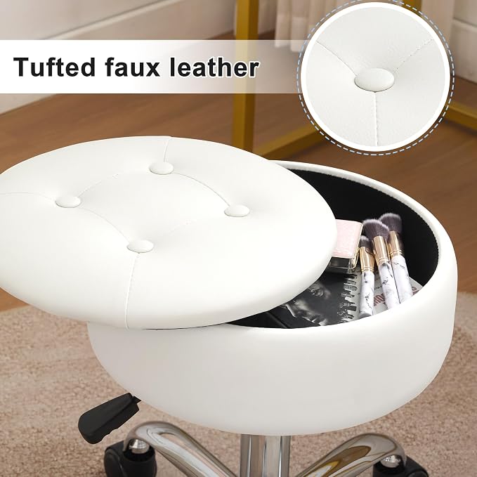 White With Storage and Wheels
