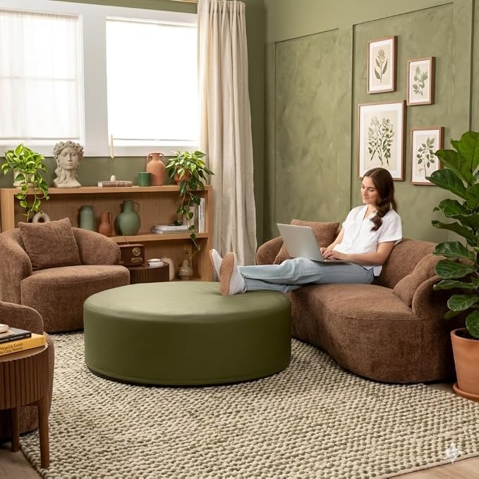 Faux Leather Olive Green