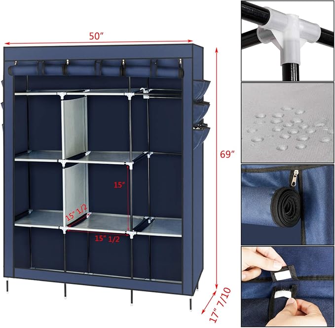 127x45x175cm, Dark Blue-l