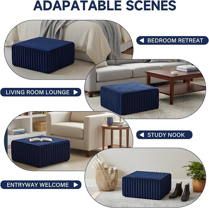 Striped Square Navy Blue