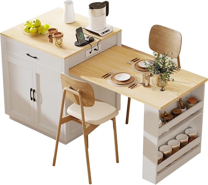 White Oak + Natural Wood Grain Table + Mdf