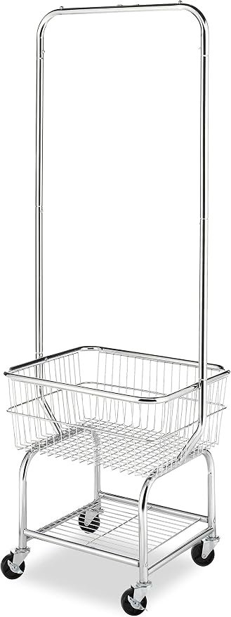 Chrome/White - Laundry Butler Storage Rack