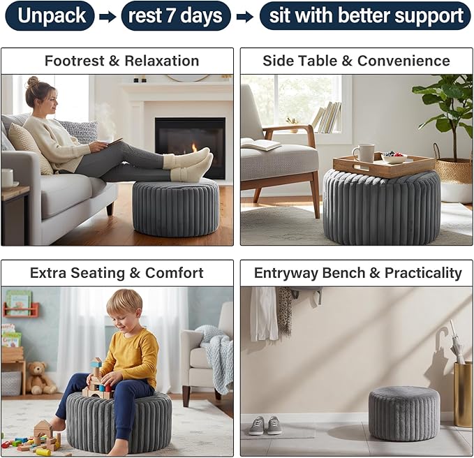 Striped Round Grey